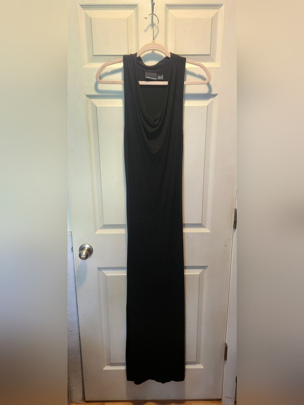 Cynthia Rowley Classic Black Maxi Dress. Racer Back Scoop Neck Xs Tall